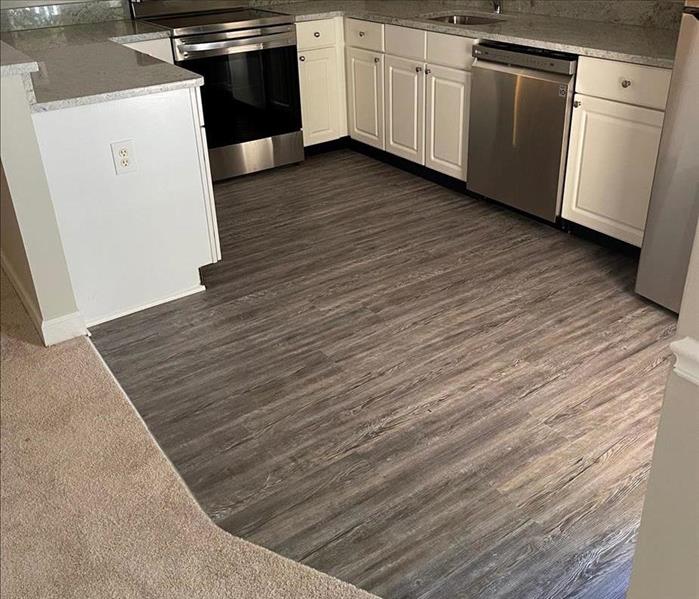 kitchen with luxury vinyl plank flooring