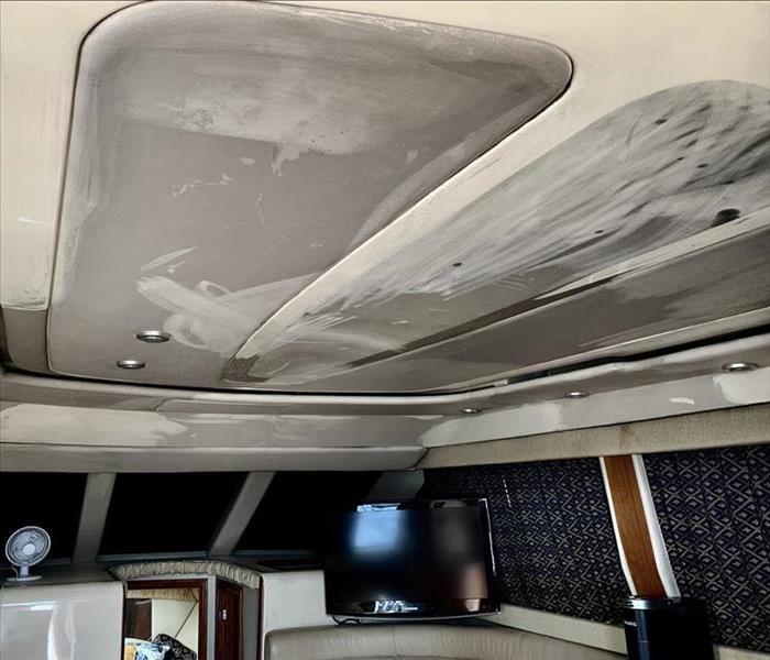 Soot on boat ceiling