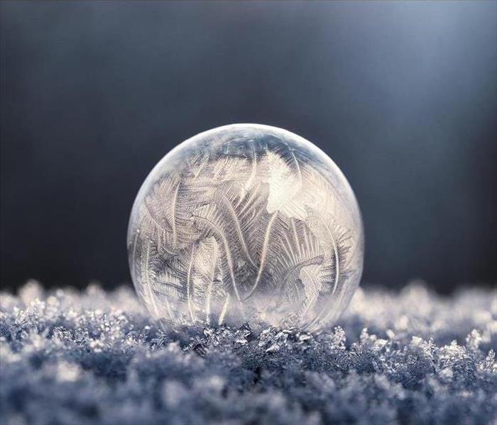 frozen bubble on the snow